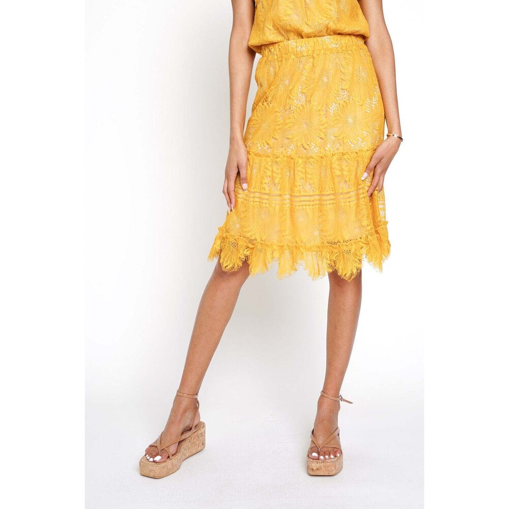 Mystree LACE OVERLAY SCALLOP HEM SKIRT - NWT